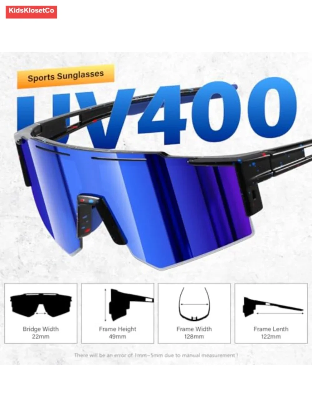 2PACK Oversized Youth Sunglasses UV400 Protection Baseball Softball Cycling